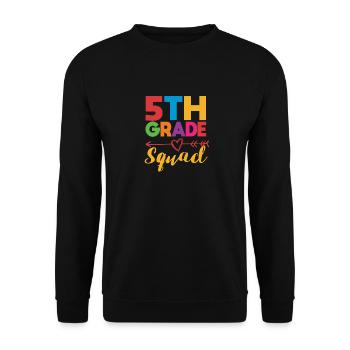 5th Grade Squad Teacher Fifth Student Team Back - Unisex Sweatshirt - black - Front - Alina (178cm) & Michal (187cm)