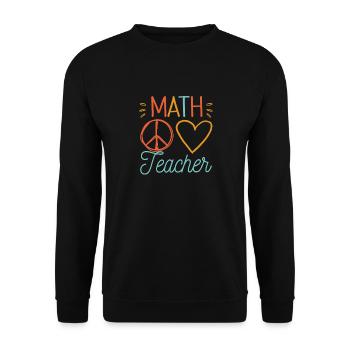 Math Teacher Squad Team Coach Mathematik Zurück - Unisex Pullover - Schwarz - Vorne - Alina (178cm) & Michal (187cm)