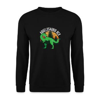 Abuelosaurio Rex I Funny Grandpa T-Rex - Unisex Pullover - Schwarz - Vorne - Alina (178cm) & Michal (187cm)