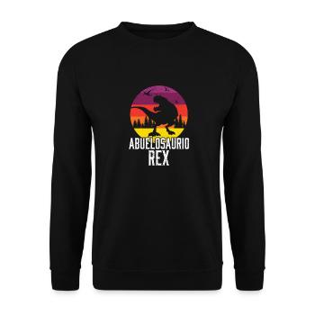 Abuelosaurio Rex I Funny Grandpa T-Rex - Unisex Pullover - Schwarz - Vorne - Alina (178cm) & Michal (187cm)