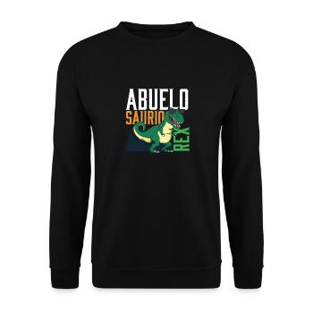 Abuelosaurio Rex I Funny Grandpa T-Rex - Unisex Pullover - Schwarz - Vorne - Alina (178cm) & Michal (187cm)