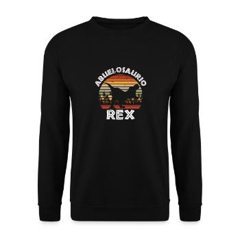 Abuelosaurio Rex I Funny Grandpa T-Rex - Unisex Pullover - Schwarz - Vorne - Alina (178cm) & Michal (187cm)
