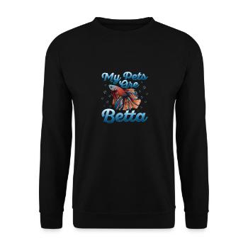 Mes animaux de compagnie sont Betta Aquarium Propriétaire de la pisciculture - Sweat-shirt Unisexe - noir - Devant - Alina (178cm) & Michal (187cm)