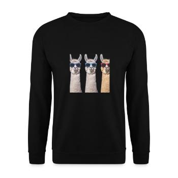 Alpaca Gang Team Crew - Unisex Sweatshirt - black - Front - Alina (178cm) & Michal (187cm)