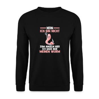 Angeln Fischer Fischen Angel Angler - Unisex Pullover - Schwarz - Vorne - Alina (178cm) & Michal (187cm)