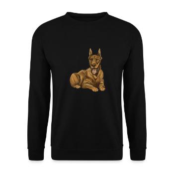 Doberman Pinscher Dog Dobie - Unisex Sweatshirt - black - Front - Alina (178cm) & Michal (187cm)