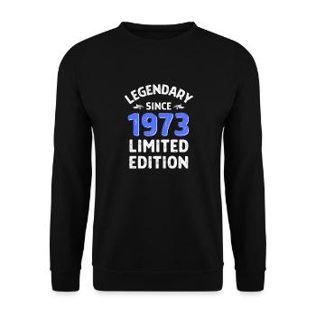 Né en 1973 légende depuis lors - Sweat-shirt Unisexe - noir - Devant - Alina (178cm) & Michal (187cm)