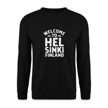 Welcome to Helsinki - Unisex Sweatshirt - black - Front - Alina (178cm) & Michal (187cm)