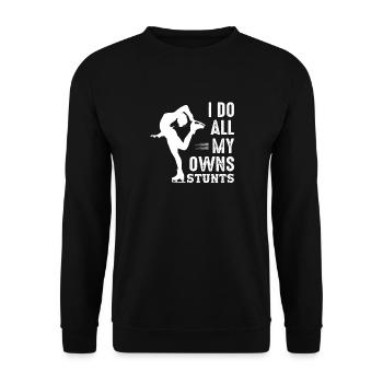 I Do All My Owns Stunts Ice Skating Figure Skater - Unisex Sweatshirt - black - Front - Alina (178cm) & Michal (187cm)