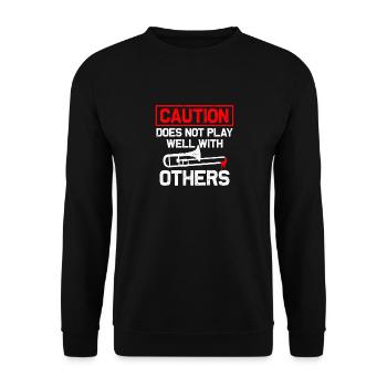trombone, trombonist, wind orchestra, brass band - Unisex Sweatshirt - black - Front - Alina (178cm) & Michal (187cm)