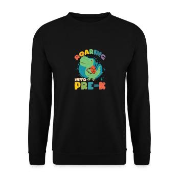 Roaring Into Pre-K Dinosaurier zurück zu Schule - Unisex Pullover - Schwarz - Vorne - Alina (178cm) & Michal (187cm)