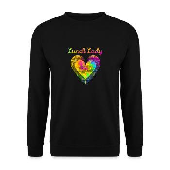 Tie Dye Schule Mittagessen Dame zurück zu Schule - Unisex Pullover - Schwarz - Vorne - Alina (178cm) & Michal (187cm)