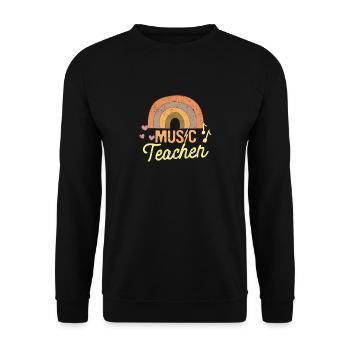 Music Teacher Musical Teaching Rainbow School - Unisex Sweatshirt - black - Front - Alina (178cm) & Michal (187cm)