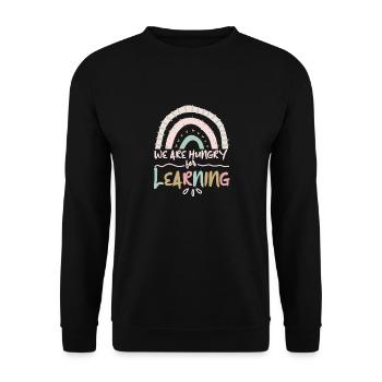 We are hungry for learning rainbow students - Unisex Sweatshirt - black - Front - Alina (178cm) & Michal (187cm)
