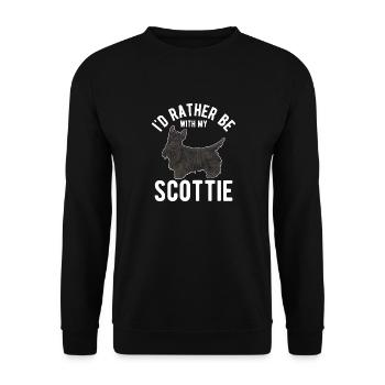 Scottish Terrier Scottie Hund - Unisex Pullover - Schwarz - Vorne - Alina (178cm) & Michal (187cm)