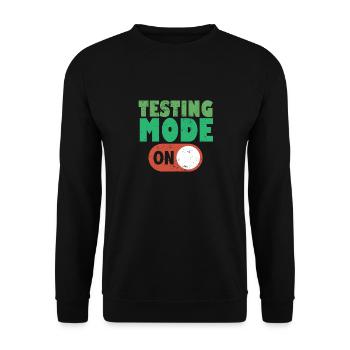 Testing Mode On Motivational Test Day Teacher - Unisex Sweatshirt - black - Front - Alina (178cm) & Michal (187cm)