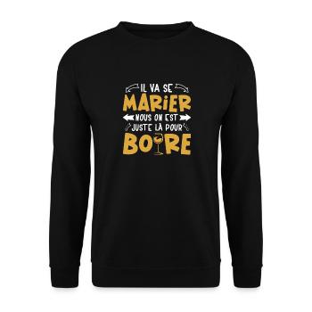 EVG Humour Cadeau Futur Marié Team équipe du Marié - Sweat-shirt Unisexe - noir - Devant - Alina (178cm) & Michal (187cm)