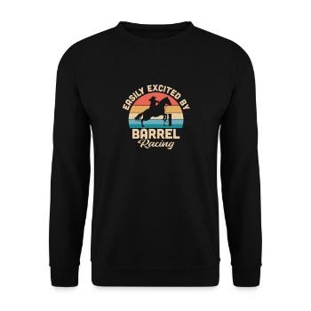 Retro Sunset Rodeo Vintage Easily Excited By Barre - Unisex Pullover - Schwarz - Vorne - Alina (178cm) & Michal (187cm)