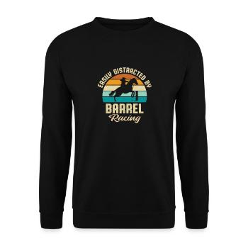 Retro Sunset Vintage Easily Distracted By Barrel R - Unisex Sweatshirt - black - Front - Alina (178cm) & Michal (187cm)