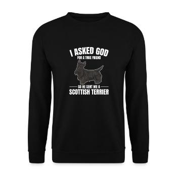 Scottish Terrier Scottie Dog - Unisex Sweatshirt - black - Front - Alina (178cm) & Michal (187cm)
