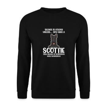 Scottish Terrier Scottie Hund - Unisex Pullover - Schwarz - Vorne - Alina (178cm) & Michal (187cm)