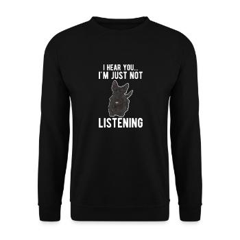 Scottish Terrier Scottie Hund - Unisex Pullover - Schwarz - Vorne - Alina (178cm) & Michal (187cm)