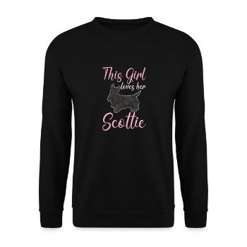 Scottish Terrier Scottie Hund - Unisex Pullover - Schwarz - Vorne - Alina (178cm) & Michal (187cm)