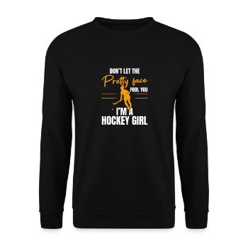 Goal Keeper Field Hockey Enthusiast I'm A Hockey G - Unisex Pullover - Schwarz - Vorne - Alina (178cm) & Michal (187cm)