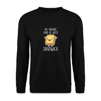 Lustiges Sandwich-Zitat Food-Liebhaber-Käse-Sandwiches - Unisex Pullover - Schwarz - Vorne - Alina (178cm) & Michal (187cm)