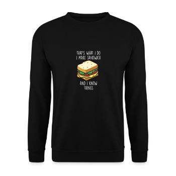 Lustiges Sandwich-Zitat Food-Liebhaber-Käse-Sandwiches - Unisex Pullover - Schwarz - Vorne - Alina (178cm) & Michal (187cm)