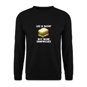 Lustiges Sandwich-Zitat Essensliebhaber Käse-Sandwiches - Unisex Pullover - Schwarz - Vorne - Alina (178cm) & Michal (187cm)
