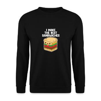 Lustige Sandwich-Liebhaber Essen Sandwiches - Unisex Pullover - Schwarz - Vorne - Alina (178cm) & Michal (187cm)