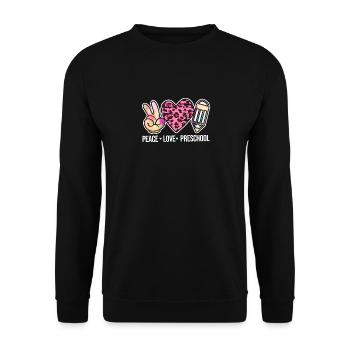 Krawatte Färben Frieden Liebe Vorschule Zurück - Unisex Pullover - Schwarz - Vorne - Alina (178cm) & Michal (187cm)
