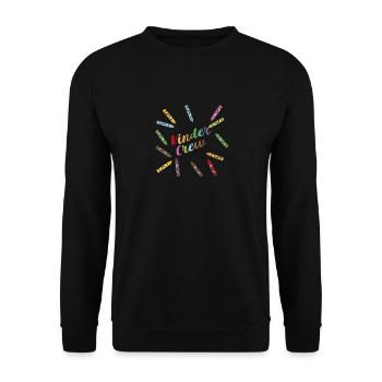 Kinder Crew Kindergarten Lehrer Lustig Erster Tag - Unisex Pullover - Schwarz - Vorne - Alina (178cm) & Michal (187cm)