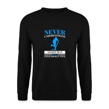 An Old Man With A Field Hockey Stick Goalkeeper Sp - Unisex Sweatshirt - black - Front - Alina (178cm) & Michal (187cm)