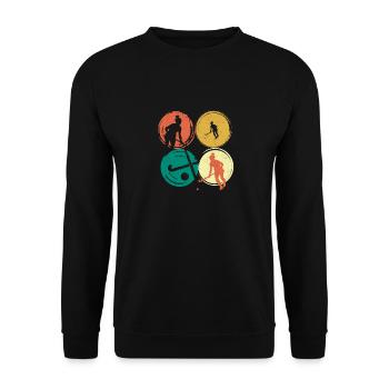 Retro Goalkeeper Stick Vintage Field Hockey Enthus - Sweat-shirt Unisexe - noir - Devant - Alina (178cm) & Michal (187cm)