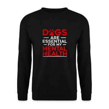 Les chiens sont essentiels pour ma santé mentale - Sweat-shirt Unisexe - noir - Devant - Alina (178cm) & Michal (187cm)