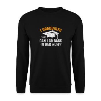 I Graduated CanI Go Back To Bed - Unisex Sweatshirt - black - Front - Alina (178cm) & Michal (187cm)