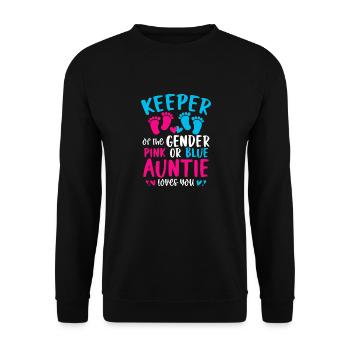 Keeper Of The Gender Pink Or Blue Auntie Loves You - Unisex Sweatshirt - black - Front - Alina (178cm) & Michal (187cm)
