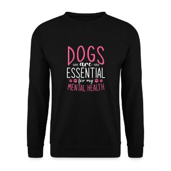 Dogs Are Essential For My Mental Health - Unisex Sweatshirt - black - Front - Alina (178cm) & Michal (187cm)