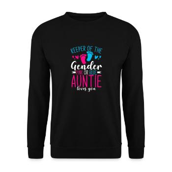Gardienne du genre Pink Or Blue Auntie Loves You - Sweat-shirt Unisexe - noir - Devant - Alina (178cm) & Michal (187cm)