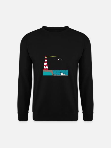 Nordsee Insel Möwe Leuchtturm - Unisex Pullover - Schwarz
