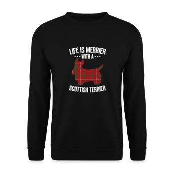 Scottish Terrier Scottie Hund - Unisex Pullover - Schwarz - Vorne - Alina (178cm) & Michal (187cm)