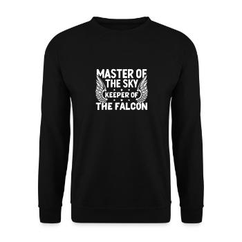 Maître du Ciel Gardien de la Fauconnerie Faucon - Sweat-shirt Unisexe - noir - Devant - Alina (178cm) & Michal (187cm)