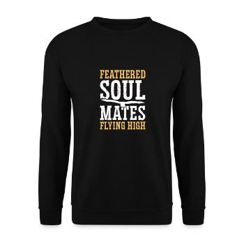 Âme sœur à plumes Flying High Falcon - Sweat-shirt Unisexe - noir - Devant - Alina (178cm) & Michal (187cm)