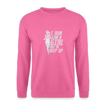 Je cours comme une fille J’essaie de suivre le rythme du marathon - Sweat-shirt Unisexe - rose - Devant