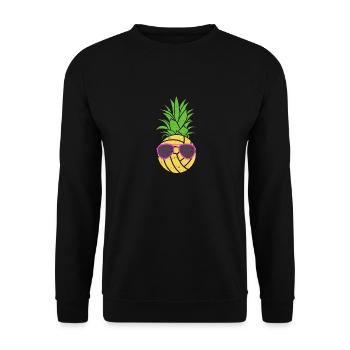 Wasserball Obst Ananas Sommer Schwimmen Team Spiel - Unisex Pullover - Schwarz - Vorne - Alina (178cm) & Michal (187cm)