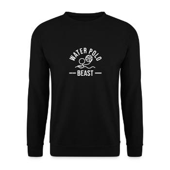 Wasserballtier Lustiger Sport Schwimmen Mannschaft - Unisex Pullover - Schwarz - Vorne - Alina (178cm) & Michal (187cm)