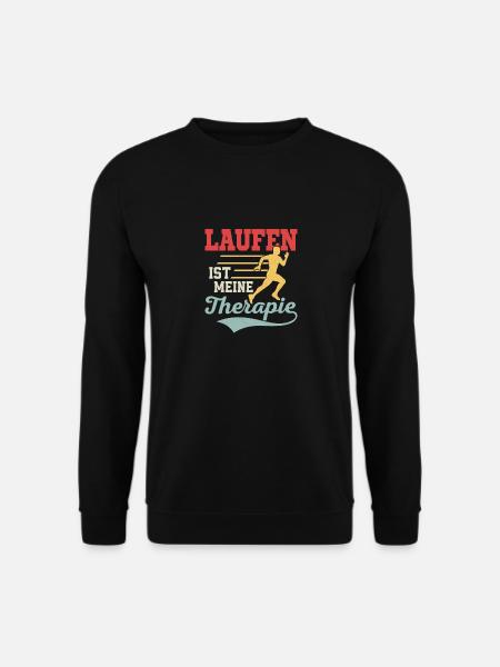 Laufen ist meine Therapie Läufer Joggen - Unisex Pullover - Schwarz
