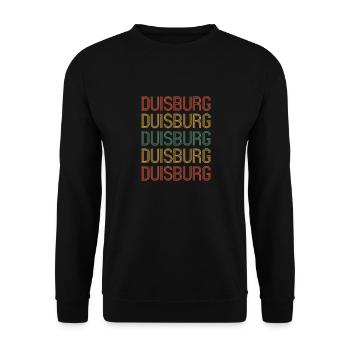 Duisburgerin Duisburger Duisburg - Unisex Pullover - Schwarz - Vorne - Alina (178cm) & Michal (187cm)
